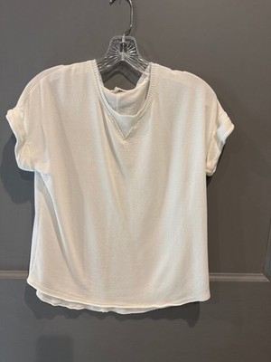 Rag & Bone cute white top, short sleeve, cotton, pullover, rolled sleeves