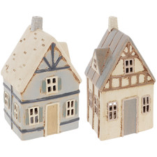 Shudehill Giftware Village Pottery Tudor Tealight Ceramic House Candle Holder