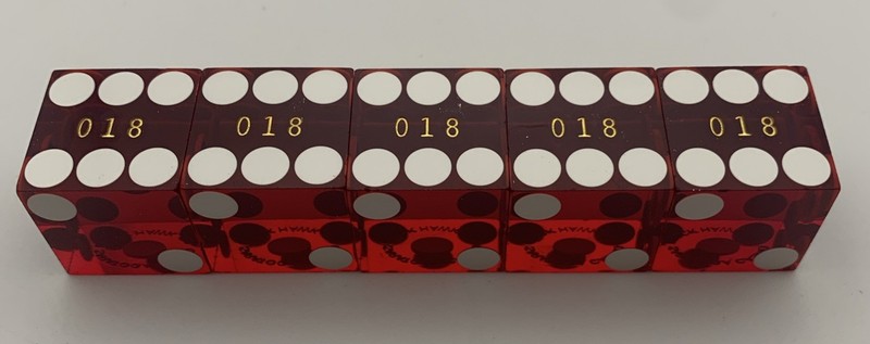 Saratoga Casino Black Hawk, CO Stick of 5 Dice Table Played #018 Paulson Dice