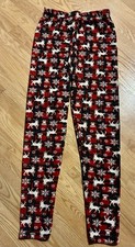 Christmas Reindeer Women's Leggings 1 Size S-L Snowflakes Lounge Stretch Pants