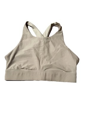 Fabletics No-Bounce High Impact Crossback Pullover  Sports Bra Size S Pink/Beige