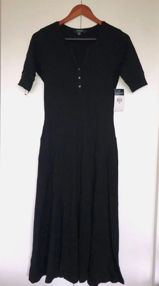 Vestido tejido negro para mujer Lauren Ralph Lauren talla M - Nuevo con etiquetas Foto 2 de 4