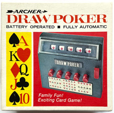 VINTAGE 1971 ARCHER DRAW POKER TANDY HANDHELD BATTERY OPPERATED GAME NEW IN BOX