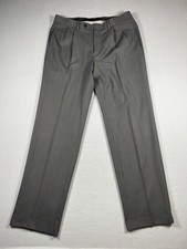 Lauren Ralph Lauren Gray Dress Pants Pleated Cuffed Mens Size 34x32