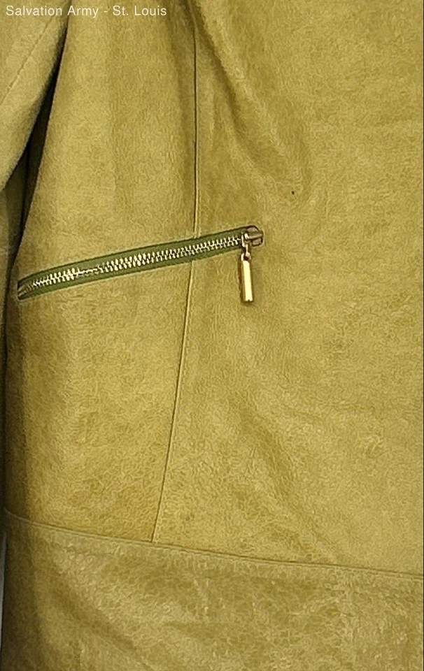 Classiques Entier Womens Green Leather Long Sleeve Full-Zip Jacket Size Large - Image 3 of 4