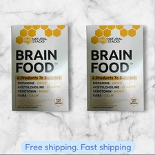 FOR 2 Brain Food 4 Bottles 15 Vegetarian Caps Per Bottle Total 60ct EXP 2026+