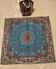 Persian Termeh Silk Tablecloth Matching Bag Achaemenid Royal Lion Abbasi Motif