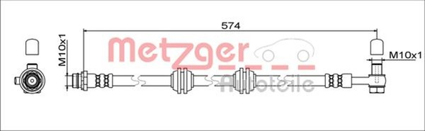 Metzger Autoteile Bremsschlauch 4111755 FüR Rover Landrover Range Evoque L538-image