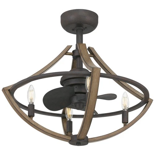 Shire 4-Light Fandelier in Rustic Black - Picture 2 of 7