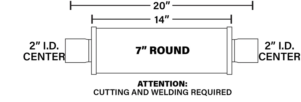 Silenciador de escape MagnaFlow Performance 14714: entrada/salida de 2", 7x7x14" Foto 3 de 4