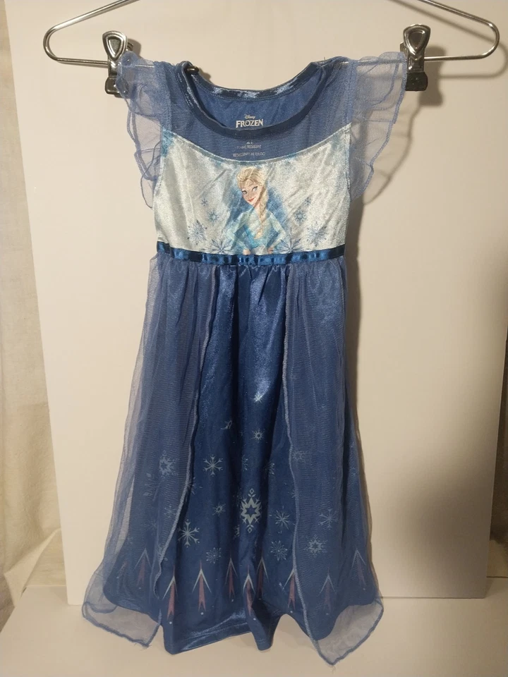 Vestido Disney Frozen Princesa Elsa Brilhante Floco de Neve Fantasia Camisola Cosplay 2T - Imagem 2 de 4