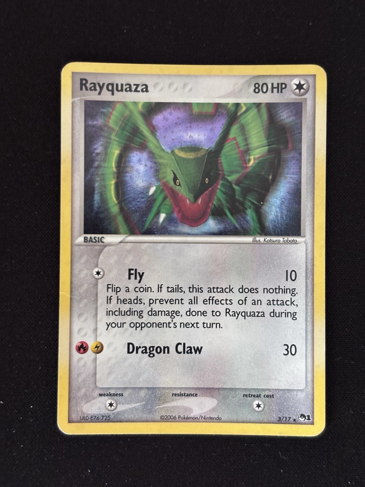 2006 Pokemon Rayquaza Pop Series 1 Holo Card 3/17