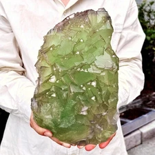 11.82LB Natural green cubic fluorite quartz crystal mineral specimen