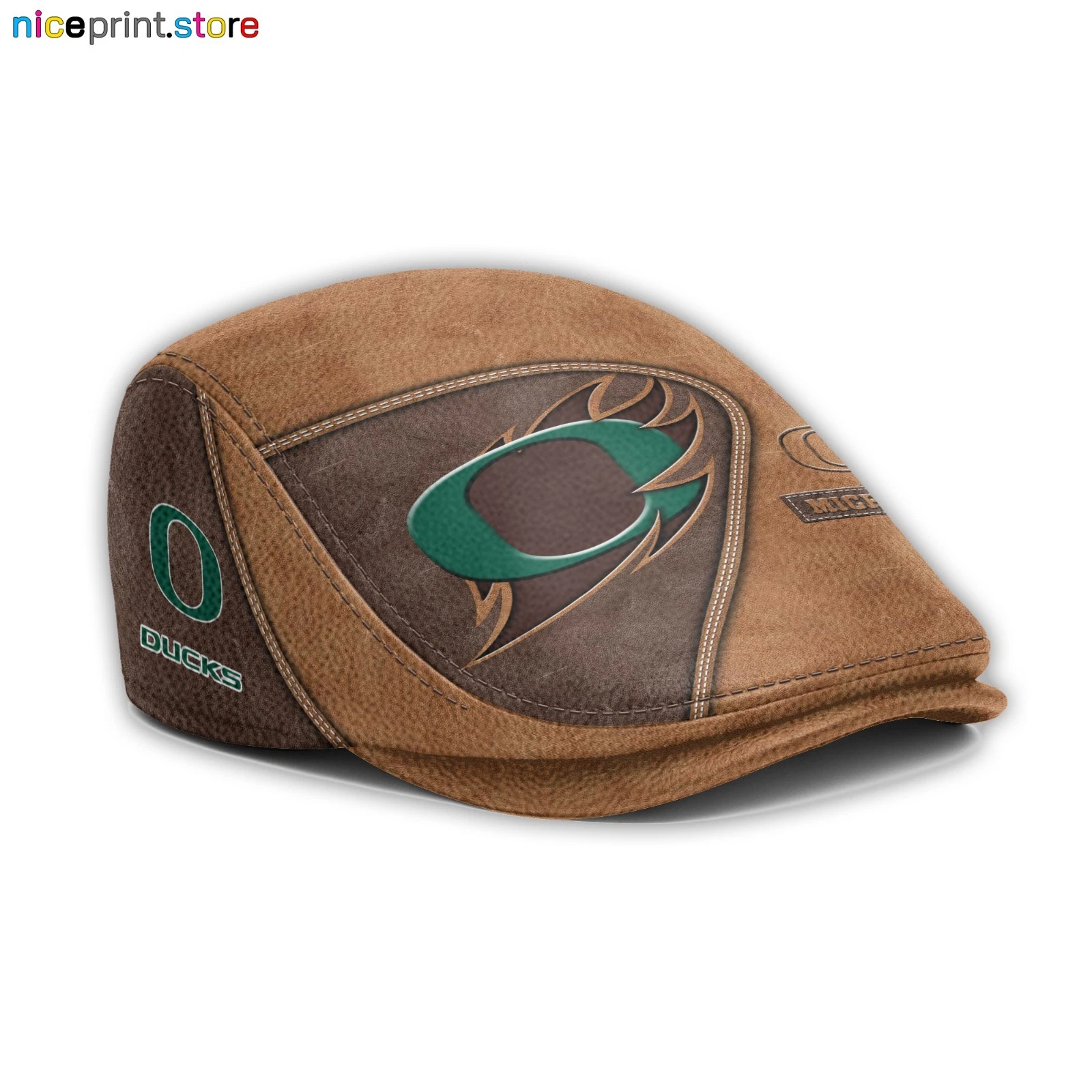 Leather Cap Oregon Team Ducks Jeff Cap NCAA Driver Cap Golf Cap NCAA Flat Cap