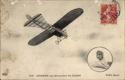 Ak Aviation, Leblanc auf Blériot-Eindecker, Pilot, Flugpionier - 4310267