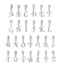 CHARM ANHÄNGER MIT HERZ 925 SILBER CHARMS BUCHSTABEN FÜR BETTEL ARMBAND PERLE ❤️