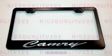 Camry Script Stainless Steel Black Finished License Plate Frame Holder Rust Free