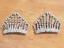 Vintage Musi Austrian Rhinestone Shoe Clips, Marked, Hollywood Glam, Sparkle