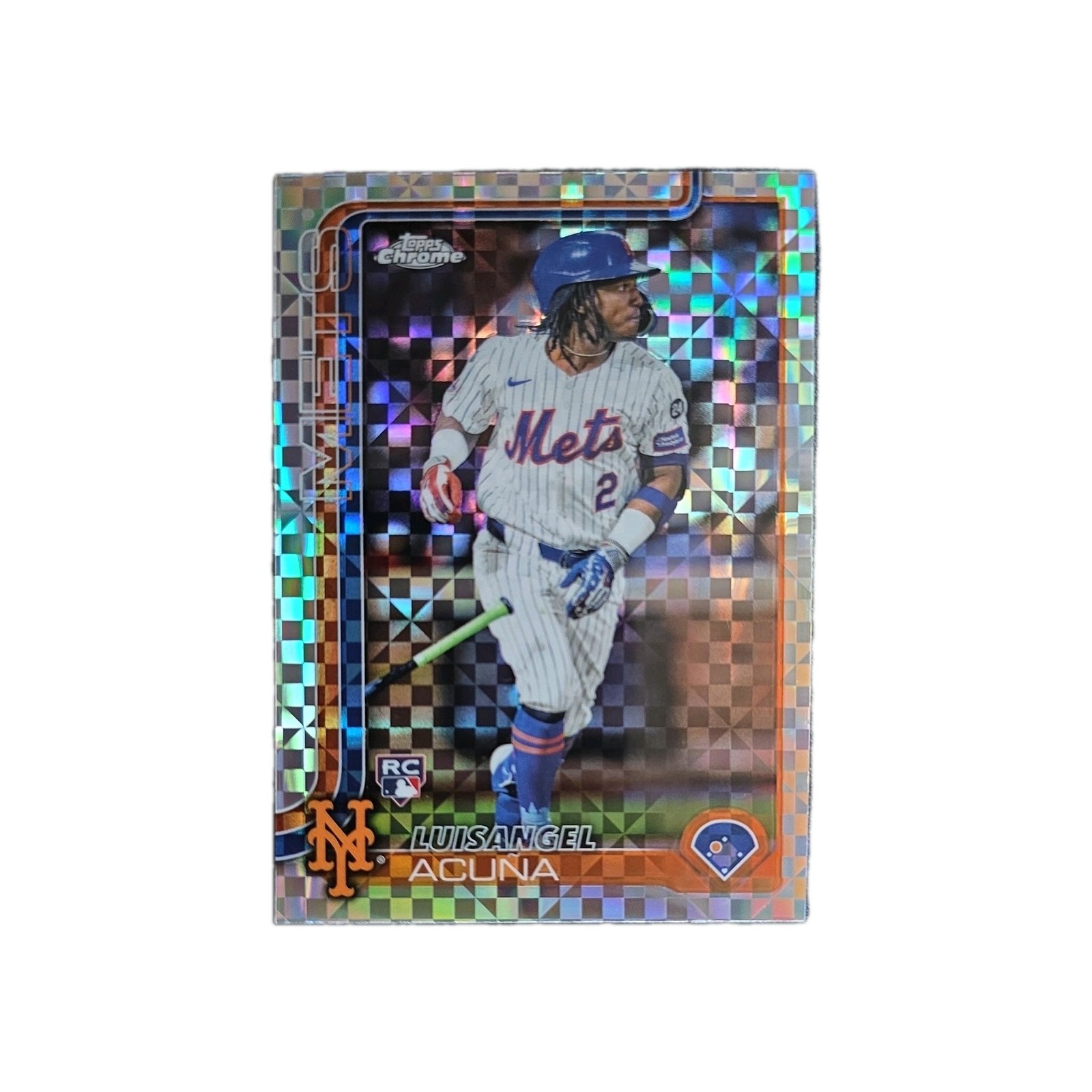 2025 Topps Chrome Luisangel Acuna Refractor X-Fractor Rookie RC #56 Mets