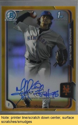 2015 Bowman Chrome Prospects Gold Refractor 7/50 Marcos Molina Auto READ 6aa