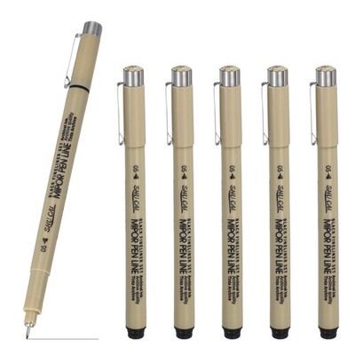 Fineliner Pens, 6 Pcs 05 0.45mm Fineliner Marker Black Waterproof Ink Pens