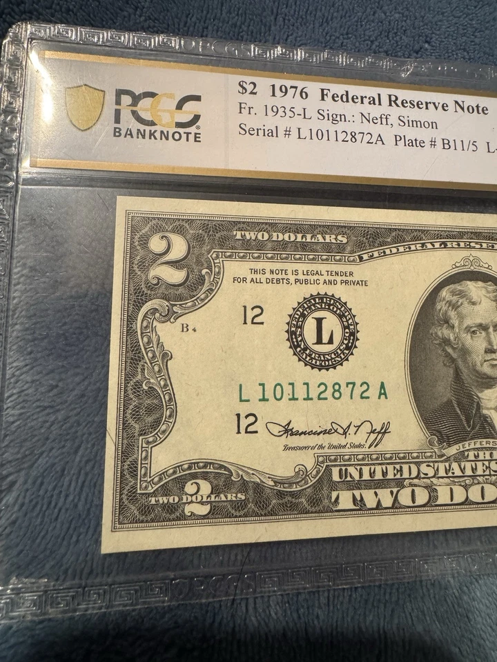 1976  $2  Dollar PCGS Graded Gem 65 PPQ  Seal Error & Off Center San Francisco - Image 2 of 4