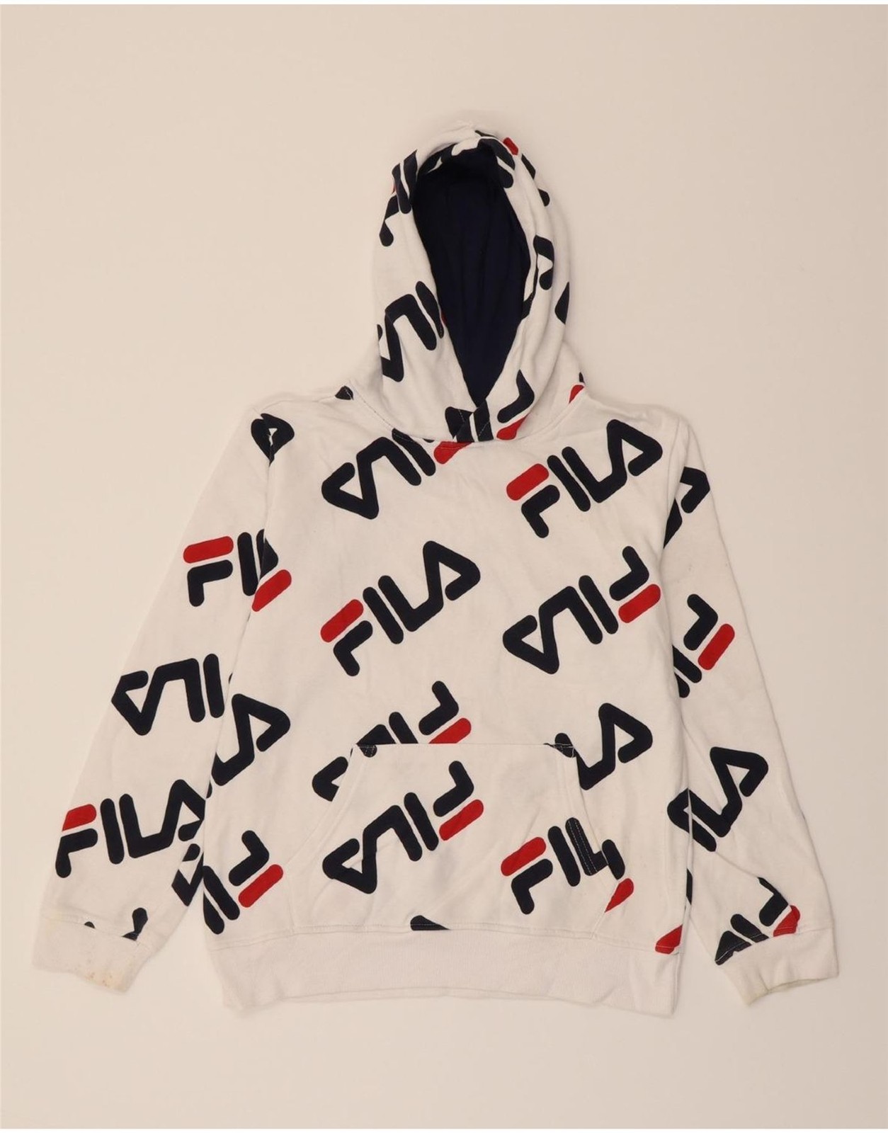 FILA Maglione con cappuccio grafico ragazzo 14 15 anni XL bianco cotone BL17