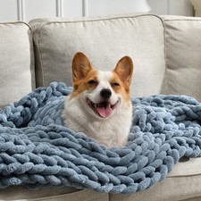 Soft Chunky Knit Blanket, 50X60 In Handmade Thick Chenille Yarn Throw without...