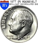 1977 (P) Roosevelt Dime 10c - BRILLIANT UNCIRCULATED (BU)