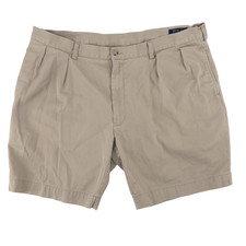 Polo Ralph Lauren Mens 40 Classic Fit Pleated 9” Beige Chino Shorts Preppy Khaki