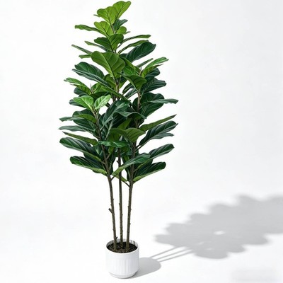 5FT Artificial Fiddle Leaf Fig Tree Tall Fake Plant Artificial Tree Home Decor