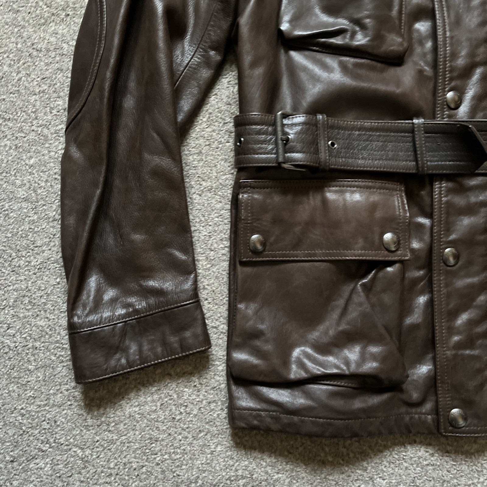 BELSTAFF PANTHER 1966 JACKET DARK BROWN LARGE UK40/IT50 TRIALMASTER  RRP£1345 image 4