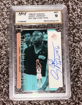 AVERY JOHNSON 1998-99 SP AUTHENTIC SIGN OF THE TIMES DIE CUT AUTO