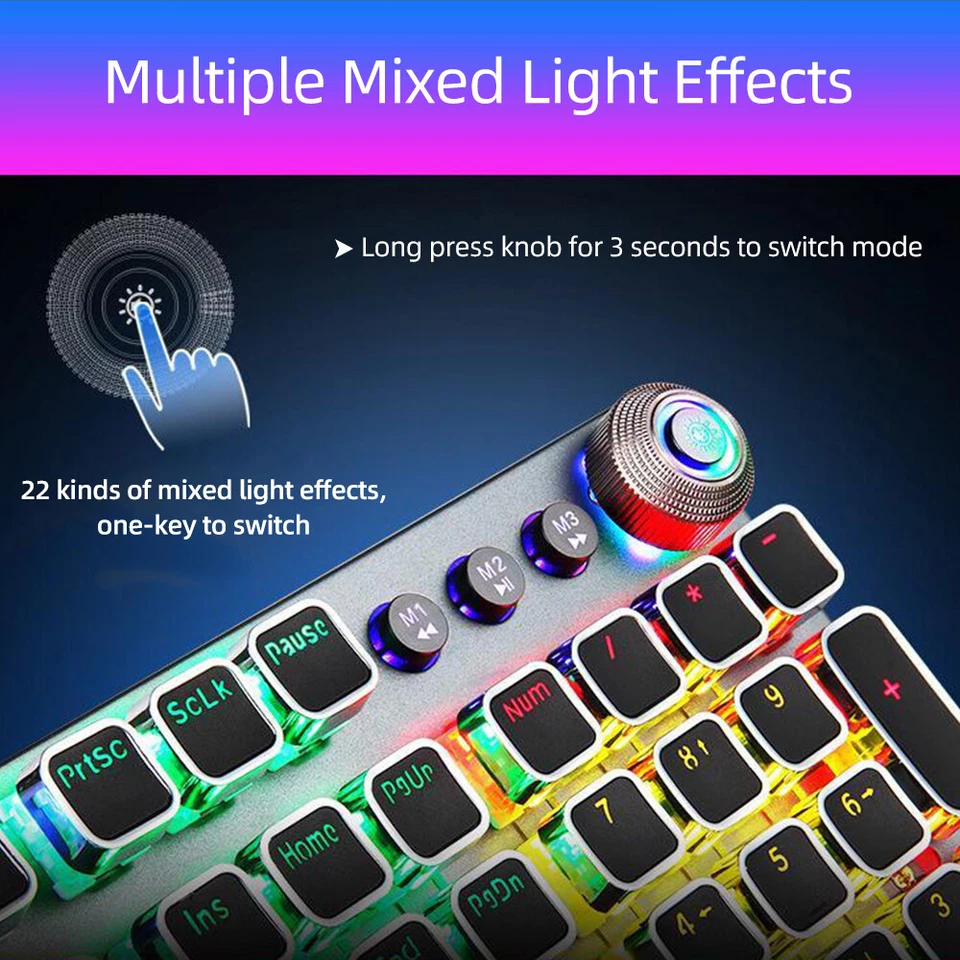 AULA F2088 104 Keys Wired Gaming Mechanical Punk Keyboard Mixed  Z8N7 - Image 4 of 4