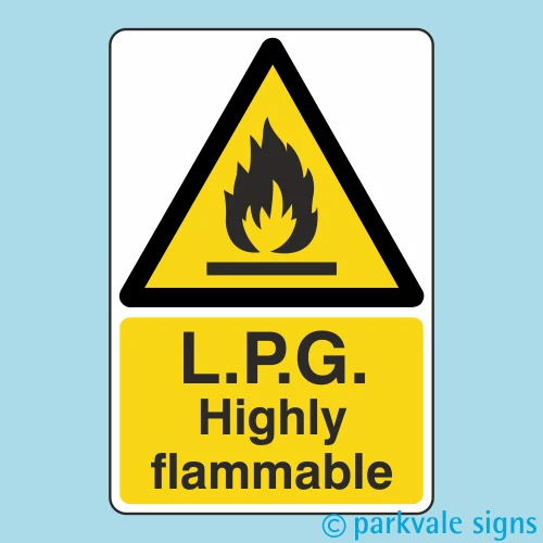LASTING IMPRESSIONS (SIGNS) LIMITED LPG Highly Flammable Warning Sign