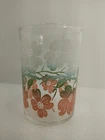 Vtg Federal Glass Co 8 Oz Drink Drinking Glass Flower Floral MCM Ohio 1950s