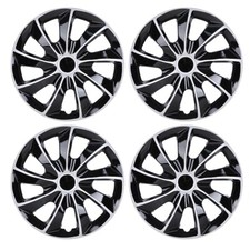 16 4 Wheel Covers Full Rim Hub Caps Fit R16 Tire Steel Wheels Black Silver 16 4 Wheel Covers Full Rim Hub Caps Fit R16 Tire Steel Wheels Black Silver