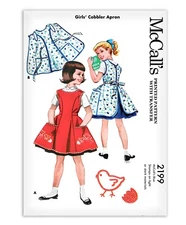 Girls Apron Smock Cooking Painting Sewing Pattern 2199 McCalls School Cobbler