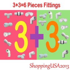 3 3 6Pcs Fitting Connector 1/4 3/8 BSP Quick Connect Thread Push In Water Filter