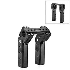 Rise 6" Black Pullback Handlebar Clamp Riser For Harley Road King Softail Dyna