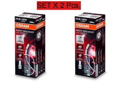 H3 Night Breaker Unlimited +110% OSRAM 64151NBU 55W 12V PK22s fog Germany=2 BULB