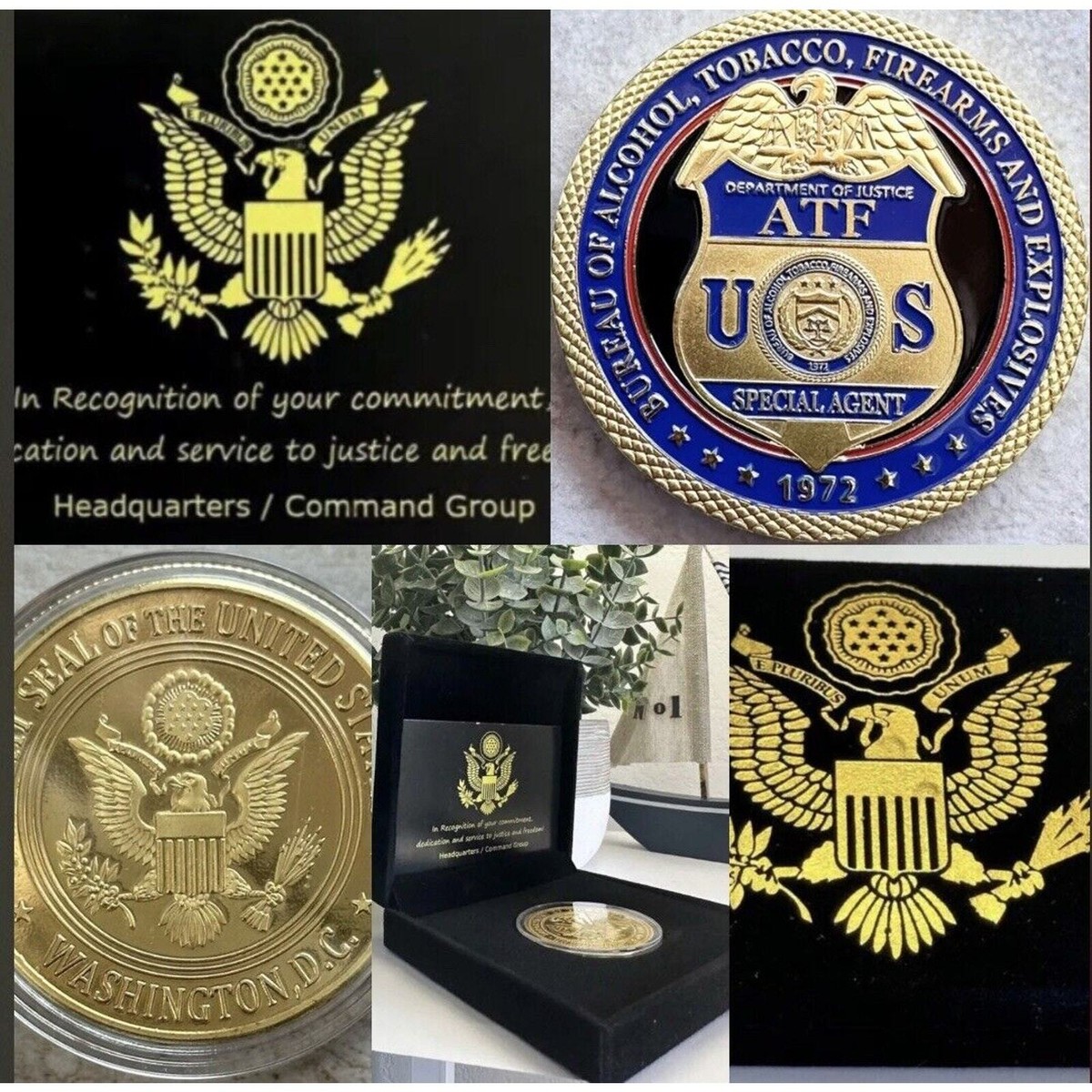 DEPT OF ALCOHOL TOBACCO FIREARMS (ATF) Special Agent Challenge Coin Police  USA