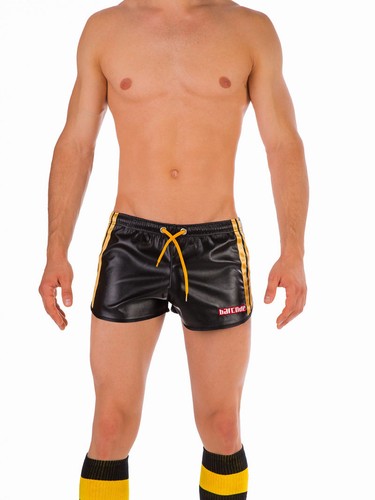 De Berlín laboratorio Wet Look Para Hombres Deporte Pantalones Cortos 2 Colores eBay