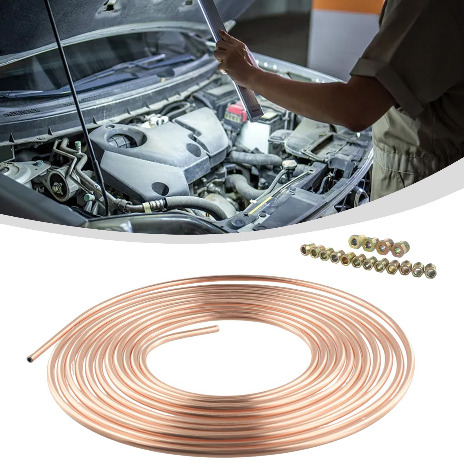 Premium Copper Tube Brake Line Tubing Kit 14 OD 25 Ft Reliable and