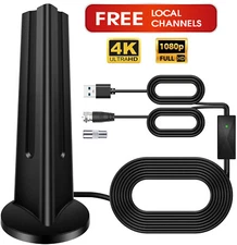 AN-2017 Digital HDTV Antenna, 4K Free VHF UHF DVB T2 TV, 10’ Cable