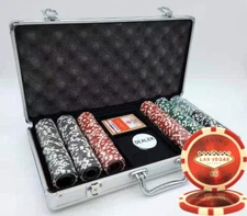 MRC POKER 300PCS 14G LAS VEGAS POKER CHIPS SET WITH ALUM CASE