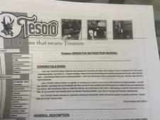 TESORO PANTERA METAL DETECTOR OPERATOR OPERATING INSTRUCTION MANUAL