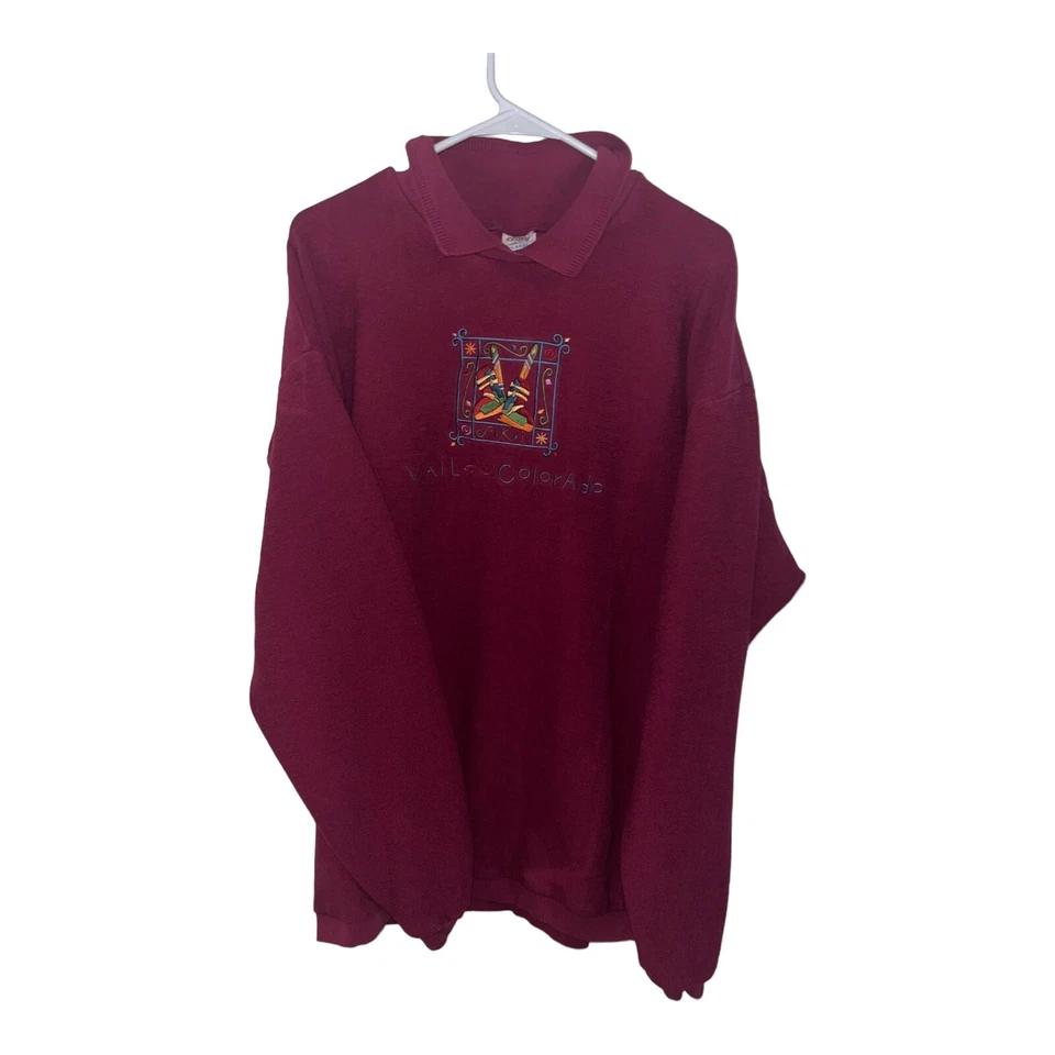 Сумасшедшая рубашка Vail Colorado свитер пуловер цвет бордовый XL б/у - Изображение 2 из 4