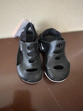 Nike Sunray Protect 3 Slip-On Sandals 8C Boys Black Hook Loop DH9465 001 N255