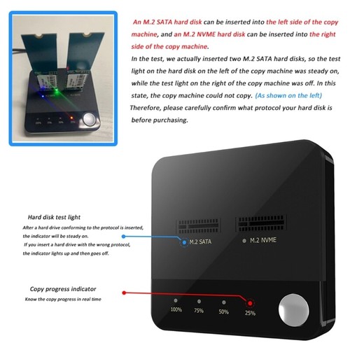 M.2 Solid States Disk Duplicator M.2 to Type C Hard Drive Docking Station for - Afbeelding 2 van 8